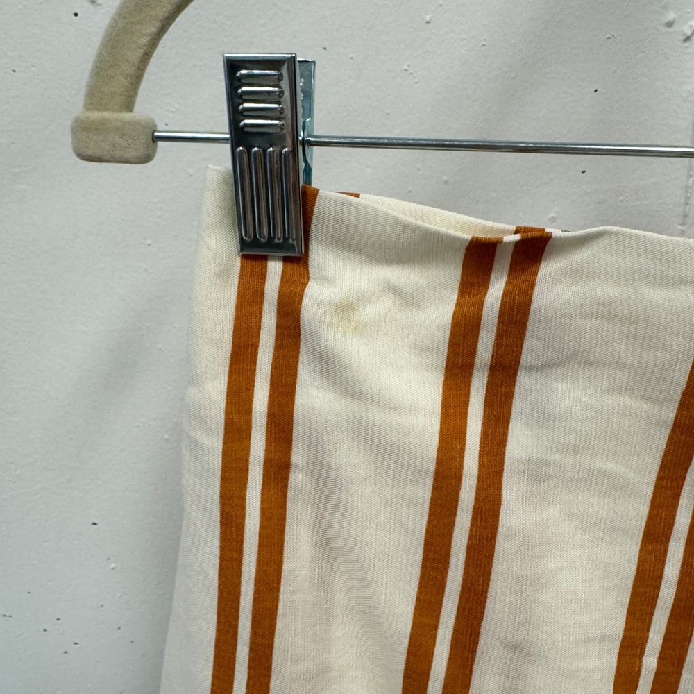 Sancia Striped Wrap Mini Skirt Ochre Cream Tencel Linen Blend XS Summer Boho - Picture 8 of 9